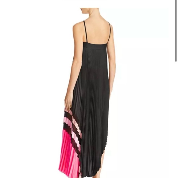 Milly Asymmetrical Black and Pink Cocktail Dress - Sz 12 - NWT - Picture 2 of 6